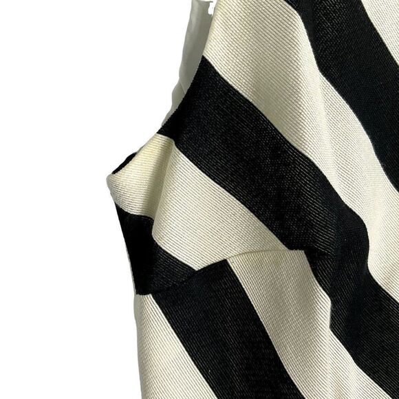 LOFT Striped Flare Dress, black & ivory, size 6 - Picture 5 of 12